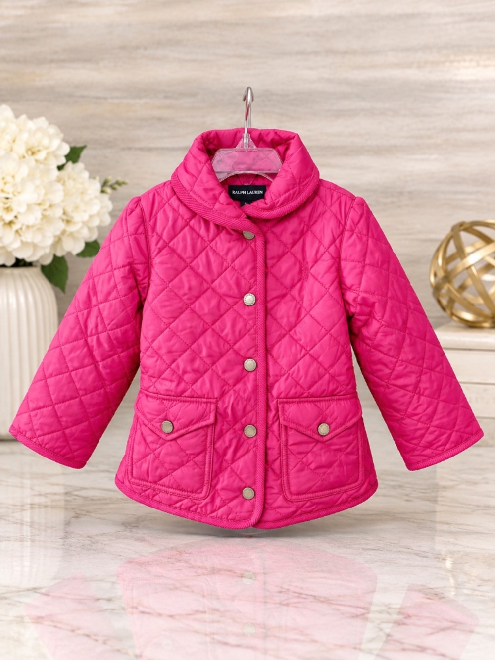 POLO Ralph Lauren girl quilted jacket coat 6 Pink